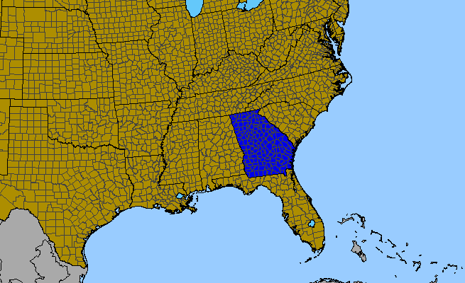 The range of Indigofera decora